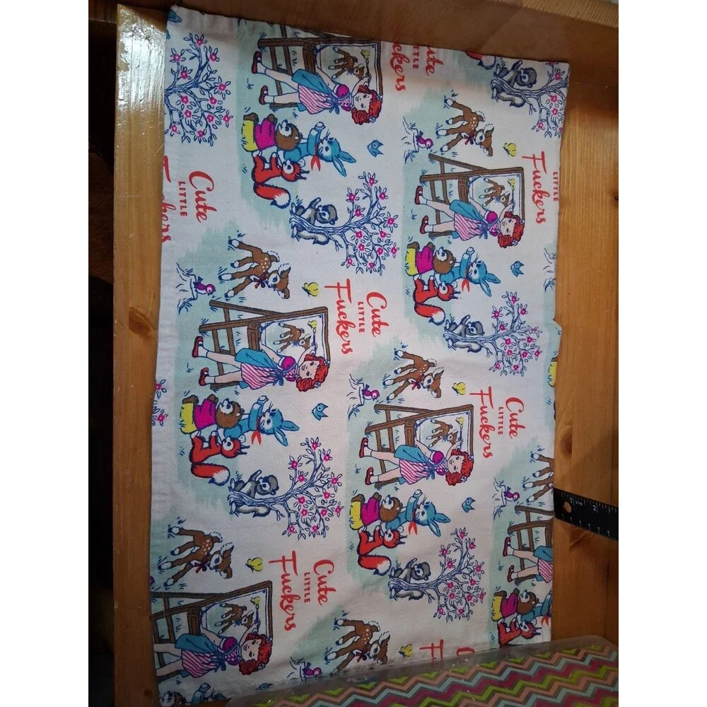 Blue Q 'CUTE LITTLE F**KERS DISH TOWEL' Dishcloth Tea Kitchen 20 X 26